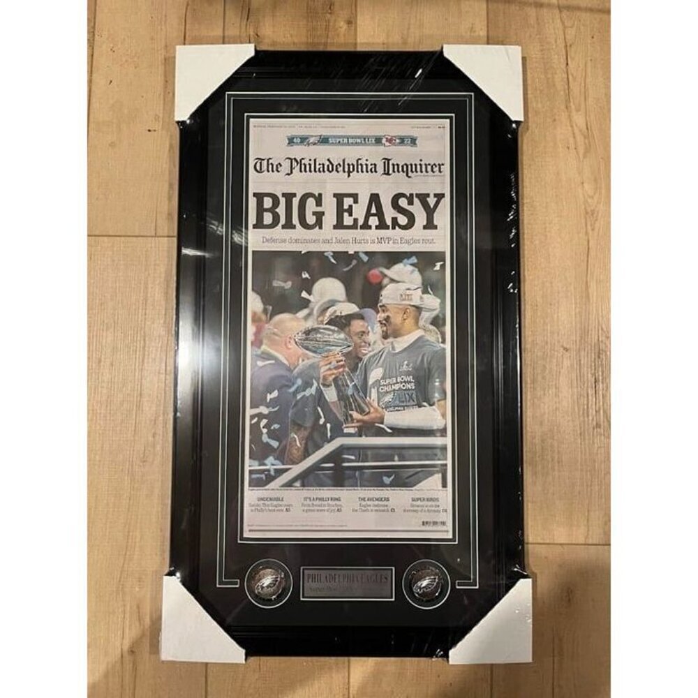 Philadelphia Eagles Super Bowl LIX 'Big Easy' Newspaper Cover Framed